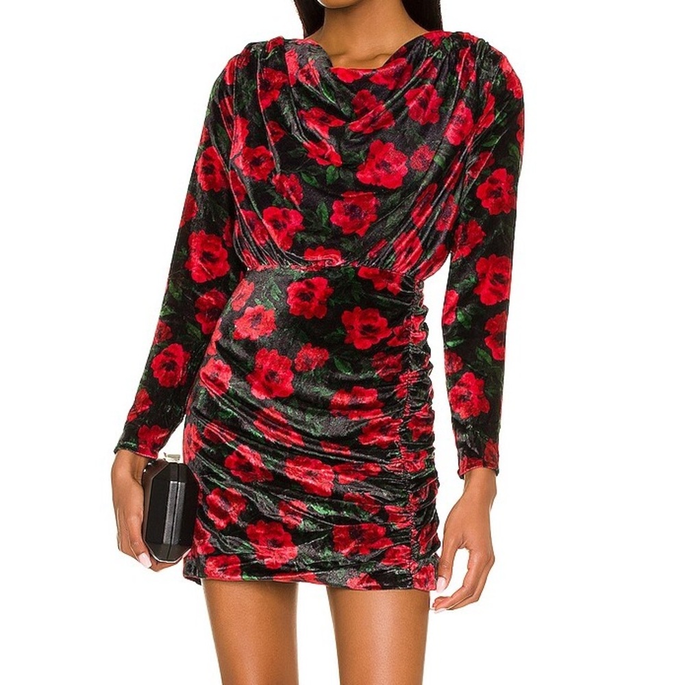 Lovers + Friends Jackie Mini Floral Velvet Dress